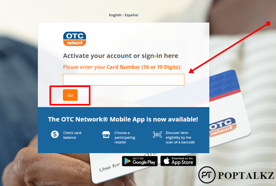 My OTC Card Login To Activate My OTC Network Card Online 